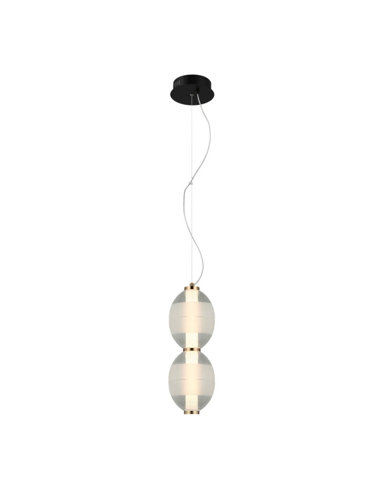 Italux Rinot Wisząca 1xLED 16W 980 lm 3000K (Ciepła biel) Czarny, biały, przezroczysty PND-45372-2-WH-CL