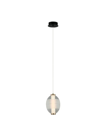 Italux Rinot Wisząca 1xLED 8W 500 lm 3000K (Ciepła biel) Czarny, biały, przezroczysty PND-45372-1-WH-CL