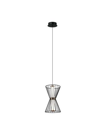 Italux Sanke Wisząca 1xLED 8W 380 lm 3000K (Ciepła biel) Czarny PND-63849-2-BK