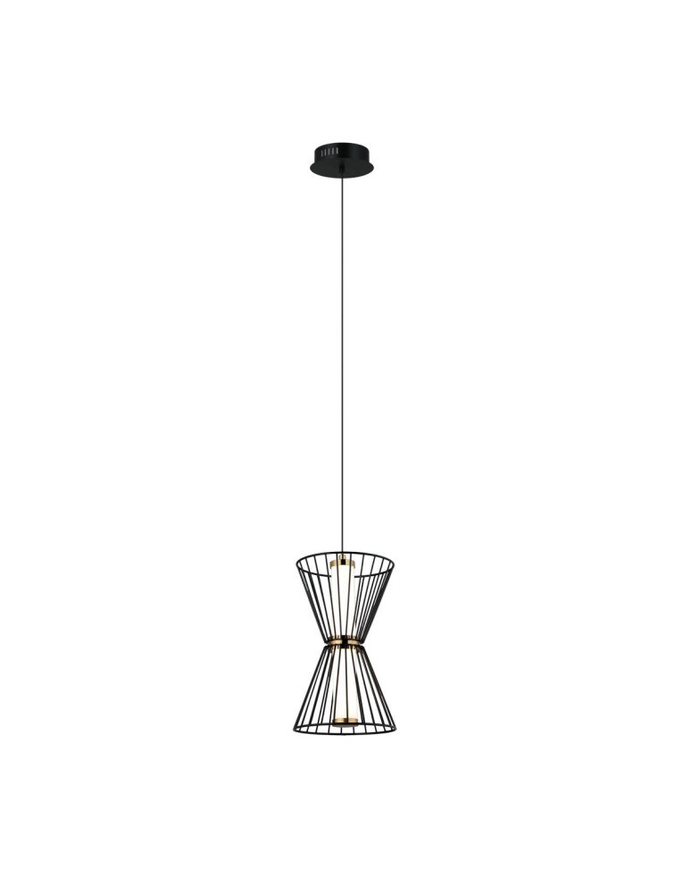 Italux Sanke Wisząca 1xLED 8W 380 lm 3000K (Ciepła biel) Czarny PND-63849-2-BK