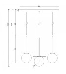 Lampy wiszące - UMMO BORRA B 3L potrójna sufitowa lampa wisząca z mosiądzem BRB331PL - product 5