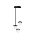 Lampy wiszące - UMMO BORRA B 3P czarna potrójna sufitowa lampa wisząca BRB322P3 - product 1