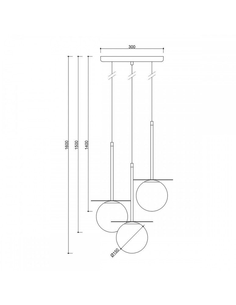 Lampy wiszące - UMMO BORRA B 3P czarna potrójna sufitowa lampa wisząca BRB322P3 - product kolory-swiatla.pl 3