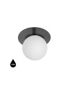 UMMO BORRA A czarna lampa ścienna / kinkiet z podwyższoną szczelnością IP44 B2A120S0