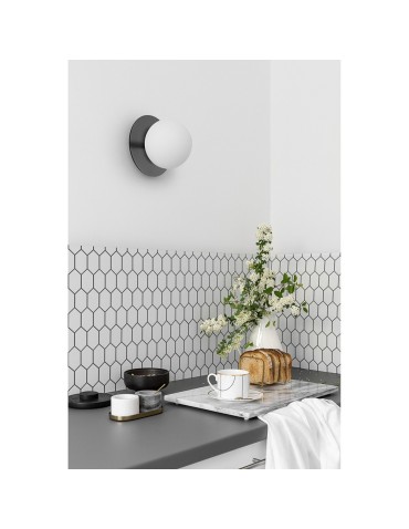 UMMO BORRA A czarna lampa ścienna / kinkiet z podwyższoną szczelnością IP44 B2A120S0 - produkt 2