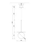 Lampy wiszące - UMMO BORRA B biała sufitowa lampa wisząca z podwyższoną szczelnością IP44 BRB111PS0 - product 2