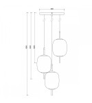 Lampy wiszące - UMMO EPLI mini 3P czarna potrójna lampa wisząca EM0322P3 - product 2