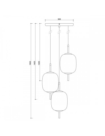 UMMO EPLI mini 3P czarna potrójna lampa wisząca EM0322P3 - product 2