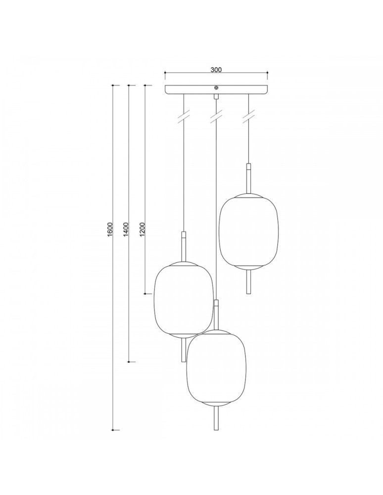 Lampy wiszące - UMMO EPLI mini 3P czarna potrójna lampa wisząca EM0322P3 - product kolory-swiatla.pl 2