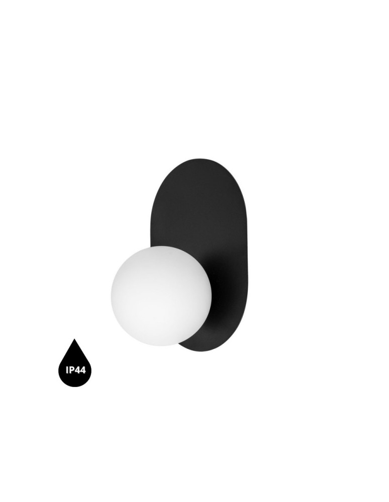 UMMO HANEA czarna lampa ścienna / kinkiet z podwyższoną szczelnością IP44 HA0120S0