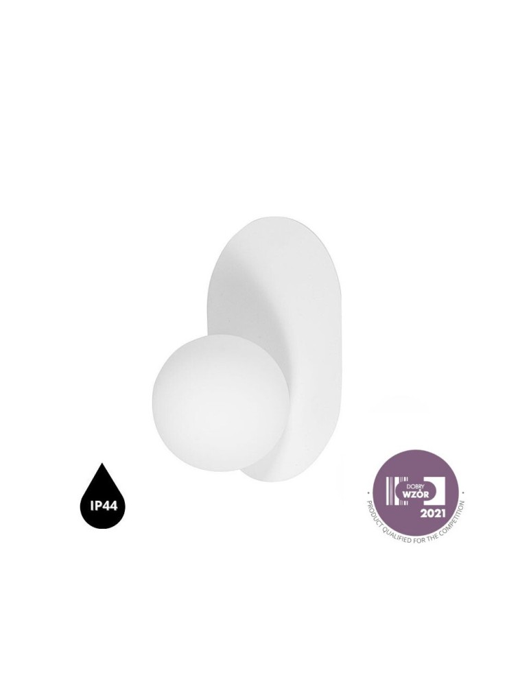 UMMO HANEA biała lampa ścienna / kinkiet z podwyższoną szczelnością IP44 HA0110S0 UMMO HANEA biała lampa ścienna / kinkiet z podwyższoną szczelnością IP44 HA0110S0