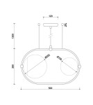 Lampy wiszące - UMMO KOBAN A czarna sufitowa lampa wisząca z podwyższoną szczelnością IP44 KOA222PS0 - product 5