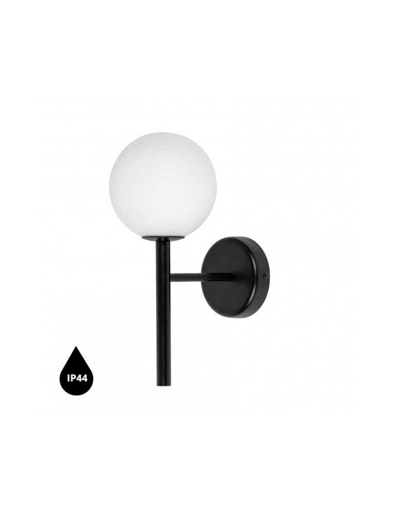 UMMO KOP A czarna lampa ścienna / kinkiet z podwyższoną szczelnością IP44 KPA120S0 UMMO KOP A czarna lampa ścienna / kinkiet z podwyższoną szczelnością IP44 KPA120S0