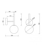 Kinkiety łazienkowe - UMMO KOP A biała lampa ścienna / kinkiet z podwyższoną szczelnością IP44 KPA110S0 - product 5