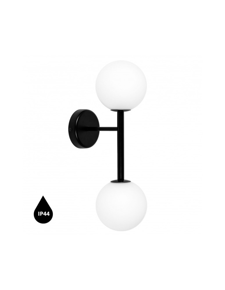 UMMO KOP B czarna lampa ścienna / kinkiet z podwyższoną szczelnością IP44 KPB220S0