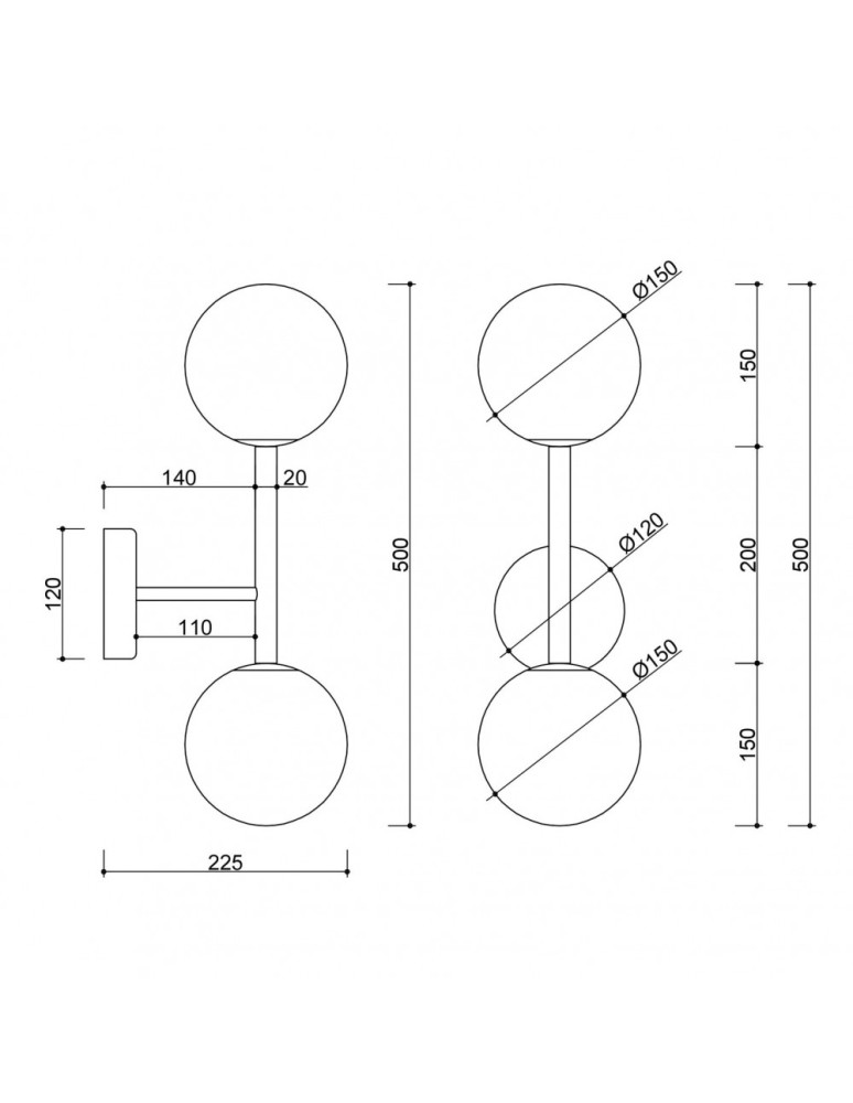 UMMO KOP B czarna lampa ścienna / kinkiet z podwyższoną szczelnością IP44 KPB220S0