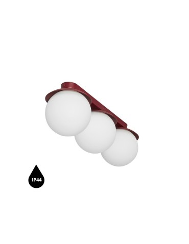 UMMO KUUL B burgundowa lampa sufitowa / plafon z podwyższoną szczelnością IP44 KLB340S0