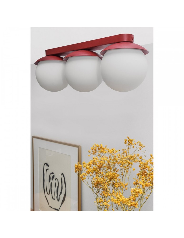 UMMO KUUL B burgundowa lampa sufitowa / plafon z podwyższoną szczelnością IP44 KLB340S0 UMMO KUUL B burgundowa lampa sufitowa / plafon z podwyższoną szczelnością IP44 KLB340S0