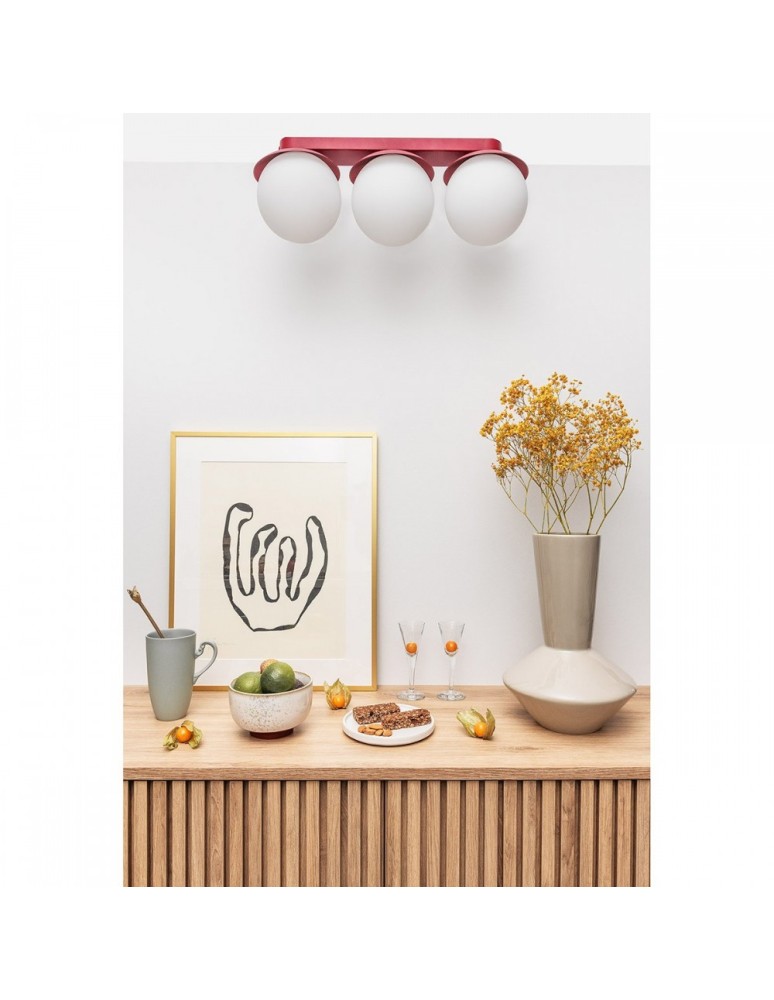 UMMO KUUL B burgundowa lampa sufitowa / plafon z podwyższoną szczelnością IP44 KLB340S0 UMMO KUUL B burgundowa lampa sufitowa / plafon z podwyższoną szczelnością IP44 KLB340S0