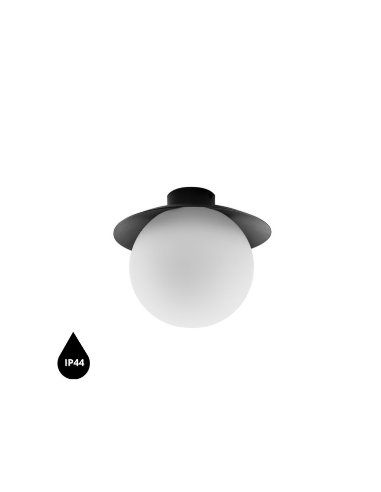 UMMO KUUL C czarna lampa sufitowa / plafon z podwyższoną szczelnością IP44 KLC120S0