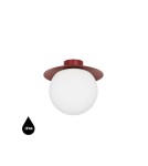 Lampy sufitowe łazienkowe - UMMO KUUL C burgundowa lampa sufitowa / plafon z podwyższoną szczelnością IP44 KLC140S0 - product 1