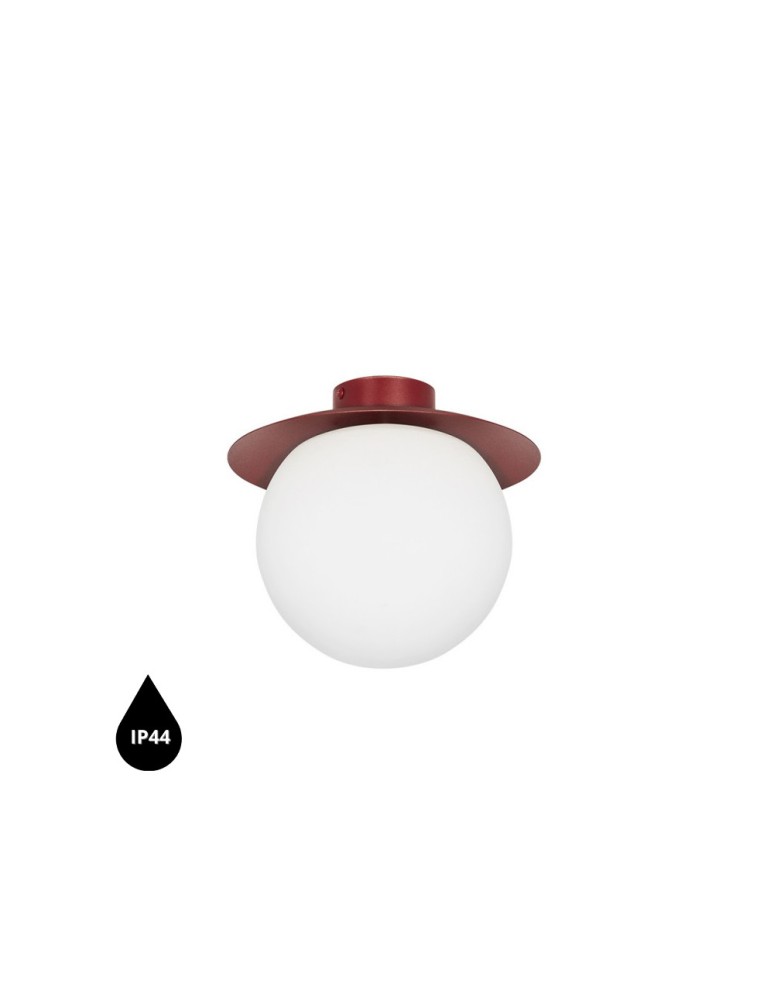 UMMO KUUL C burgundowa lampa sufitowa / plafon z podwyższoną szczelnością IP44 KLC140S0