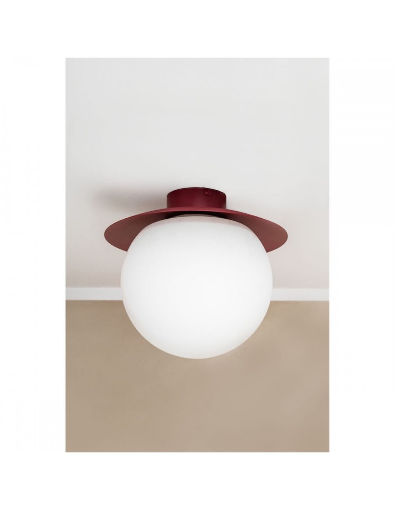 UMMO KUUL C burgundowa lampa sufitowa / plafon z podwyższoną szczelnością IP44 KLC140S0