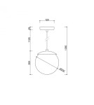 Lampy wiszące - UMMO KUUL G burgundowa sufitowa lampa wisząca z podwyższoną szczelnością IP44 KLG141PS0 - product 3