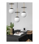 Lampy wiszące - UMMO PLAAT A 3L czarna potrójna lampa sufitowa z mosiądzem PLL332P0 - product 2