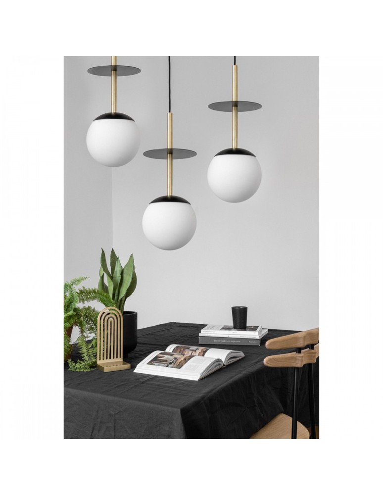 Lampy wiszące - UMMO PLAAT A 3L czarna potrójna lampa sufitowa z mosiądzem PLL332P0 - product kolory-swiatla.pl 2