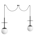 Lampy wiszące - UMMO PLAAT A2 czarna podwójna lampa sufitowa PLM222P2 - product 1
