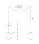 Lampy wiszące - UMMO PLAAT A2 czarna podwójna lampa sufitowa PLM222P2 - product 3