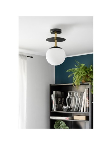 UMMO PLAAT B czarna lampa przysufitowa / plafon z mosiądzem z podwyższoną szczelnością IP44 PLB123S3 - produkt 2