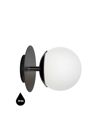 UMMO PLAAT C czarna lampa ścienna / kinkiet z podwyższoną szczelnością IP44 PLC120S0
