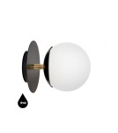 Kinkiety łazienkowe - UMMO PLAAT C czarna lampa ścienna / kinkiet z mosiądzem z podwyższoną szczelnością IP44 PLC123S0 - product 1