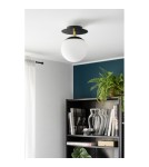 Kinkiety łazienkowe - UMMO PLAAT C czarna lampa ścienna / kinkiet z mosiądzem z podwyższoną szczelnością IP44 PLC123S0 - product 2
