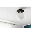 Kinkiety łazienkowe - UMMO PLAAT C czarna lampa ścienna / kinkiet z mosiądzem z podwyższoną szczelnością IP44 PLC123S0 - product 3
