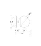 Kinkiety łazienkowe - UMMO PLAAT C czarna lampa ścienna / kinkiet z mosiądzem z podwyższoną szczelnością IP44 PLC123S0 - product 5
