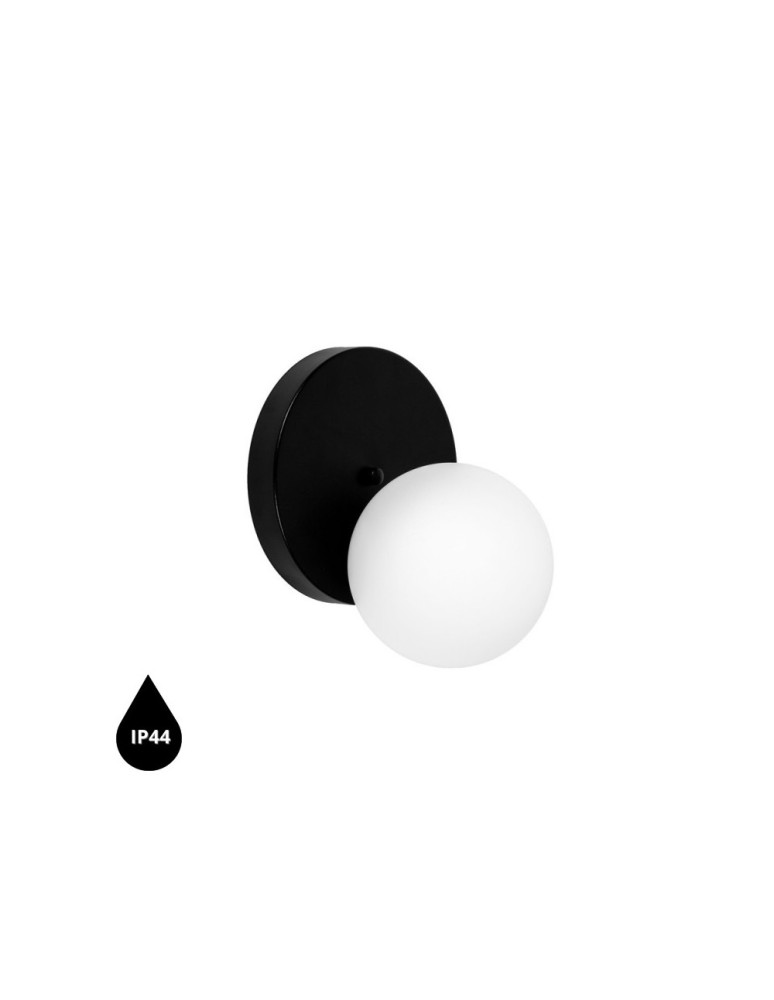 UMMO REFA A czarna lampa ścienna / kinkiet z podwyższoną szczelnością IP44 RFA120S0
