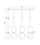 Lampy wiszące - UMMO LUOTI 3L czarna potrójna lampa wisząca LUL322P0 - product 3