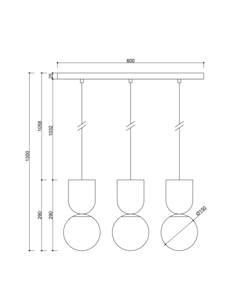 Lampy wiszące - UMMO LUOTI 3L czarna potrójna lampa wisząca LUL322P0 - product kolory-swiatla.pl 3