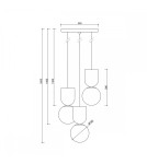 Lampy wiszące - UMMO LUOTI 3P czarna lampa wisząca / plafon LUP322P3 - product 3