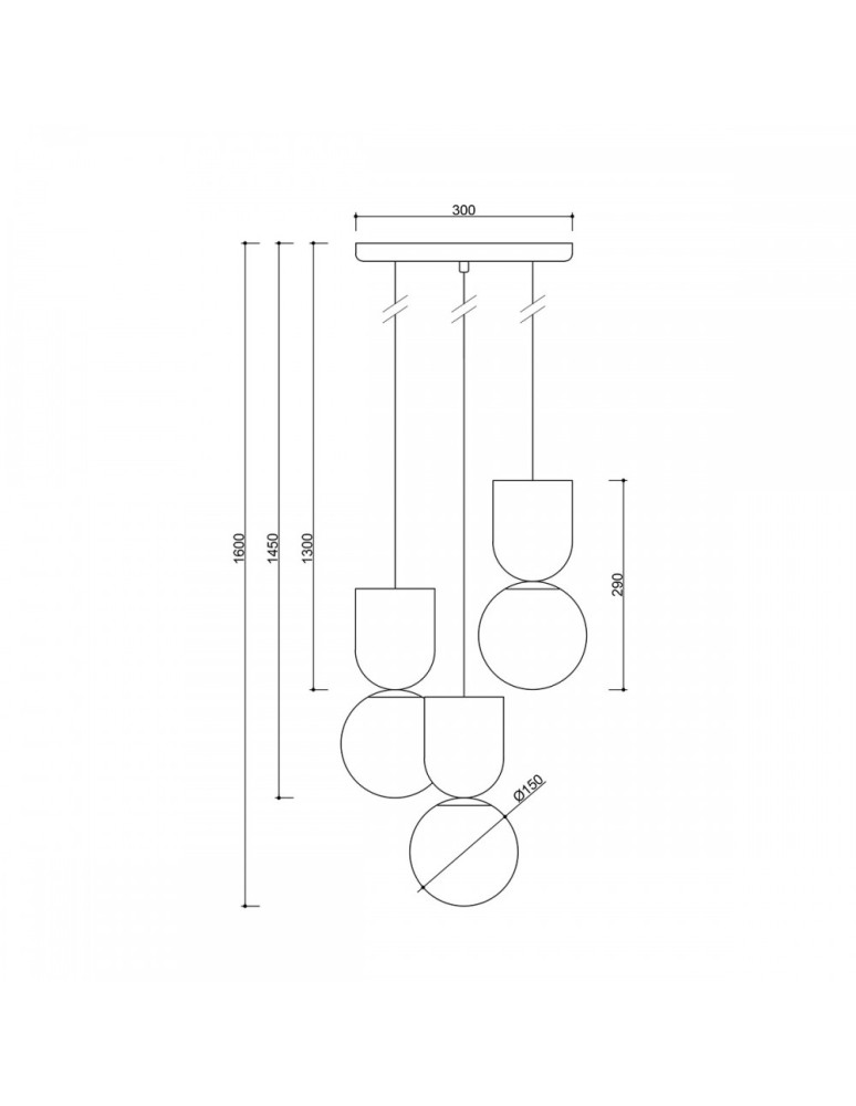 Lampy wiszące - UMMO LUOTI 3P czarna lampa wisząca / plafon LUP322P3 - product kolory-swiatla.pl 3