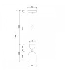 UMMO SUPURU biała sufitowa lampa wisząca z mosiężną rurką SUA131P0 UMMO SUPURU biała sufitowa lampa wisząca z mosiężną rurką SUA131P0