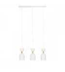 Lampy wiszące - UMMO SUPURU 3L biała potrójna lampa sufitowa z mosiądzem SUL331P0 - product 1