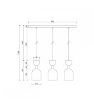Lampy wiszące - UMMO SUPURU 3L biała potrójna lampa sufitowa z mosiądzem SUL331P0 - product 3