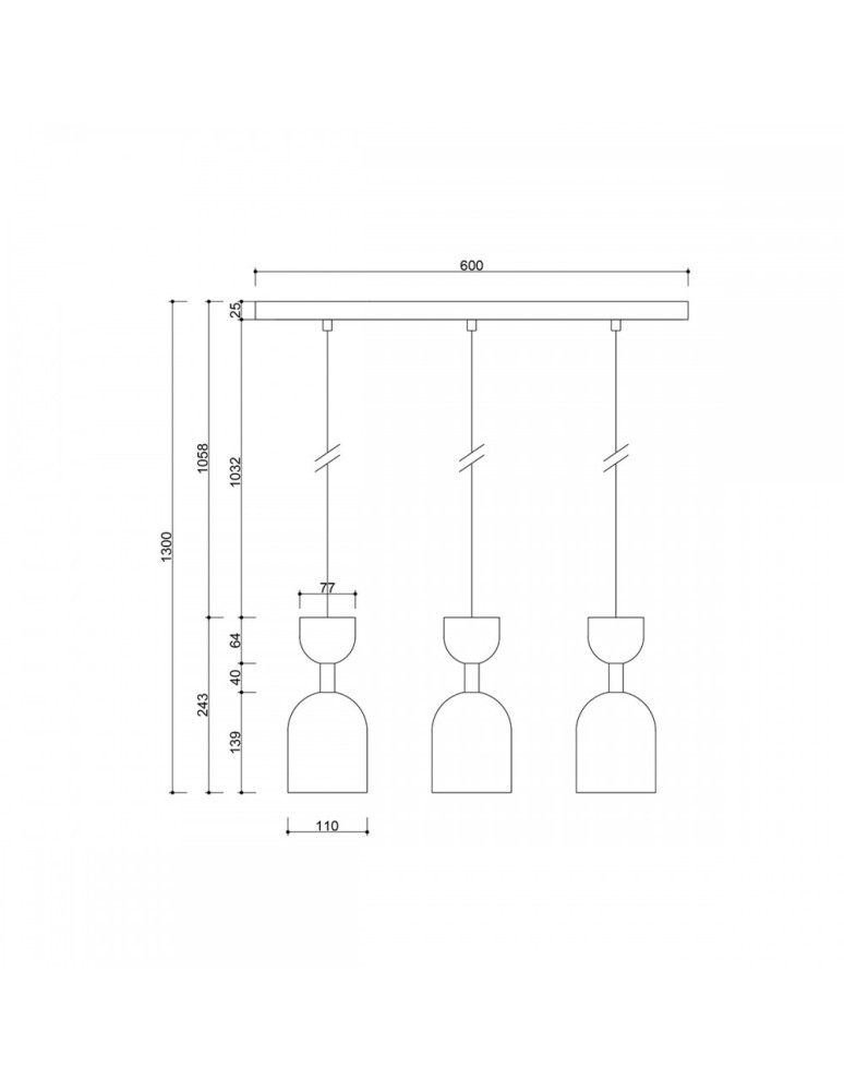 Lampy wiszące - UMMO SUPURU 3L biała potrójna lampa sufitowa z mosiądzem SUL331P0 - product kolory-swiatla.pl 3