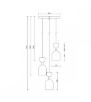 UMMO SUPURU 3P czarna lampa wisząca / plafon SUP322P3 UMMO SUPURU 3P czarna lampa wisząca / plafon SUP322P3
