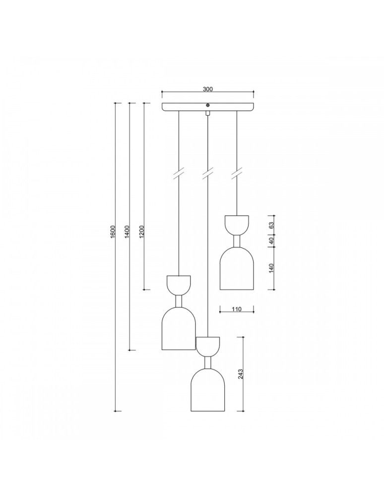 UMMO SUPURU 3P czarna lampa wisząca / plafon SUP322P3 UMMO SUPURU 3P czarna lampa wisząca / plafon SUP322P3