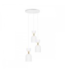 Lampy wiszące - UMMO SUPURU 3P biała lampa wisząca / plafon z mosiądzem SUP331P3 - product 1